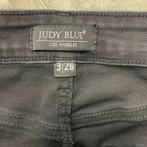 Judy Blue Covington High Rise Button Fly Bootcut Black Jeans Hem Size 3/26 - Picture 3 of 6
